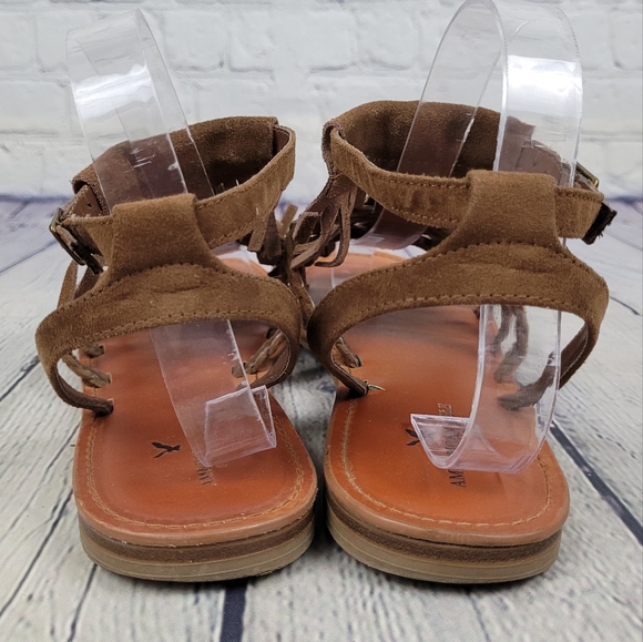 AMERICAN EAGLE | fringe braided boho gladiator sandals - Picture 7 of 10